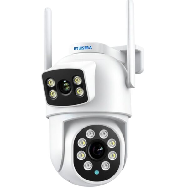 Eyesera 3MP Dual Lens PTZ CCTV Camera with 360 Degree Security, Motion Detection, 2 Way Communication and 128GB TF Card Support