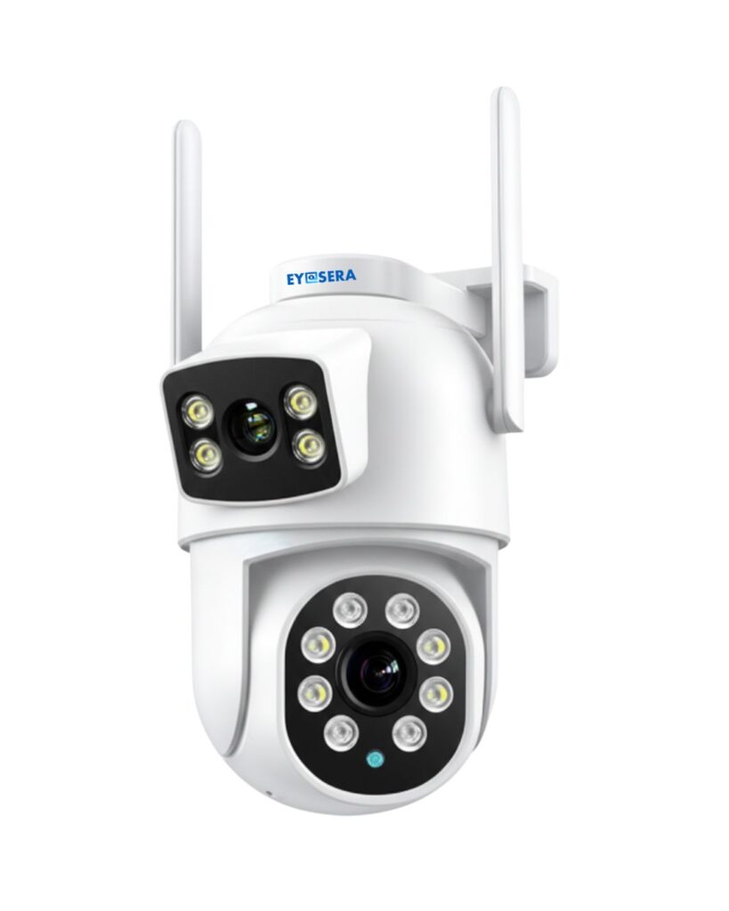 Eyesera 3MP Dual Lens PTZ CCTV Camera with 360 Degree Security, Motion Detection, 2 Way Communication and 128GB TF Card Support