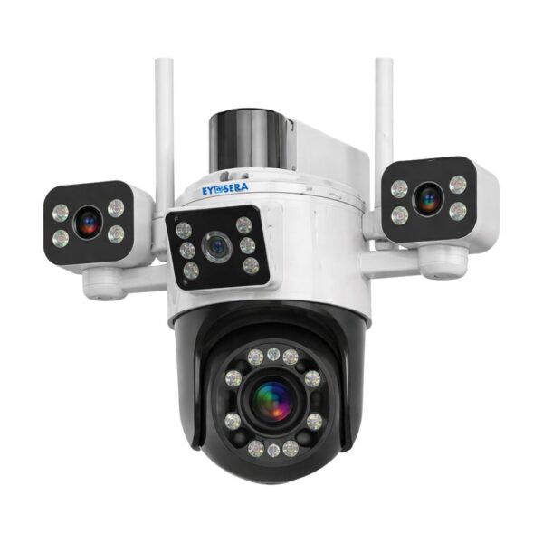 Eyesera 4 Lens 4G CCTV Camera with AI Human Tracking, Dual Light Full Colour Vision, 2 Way Communication and 256GB TF Card Support