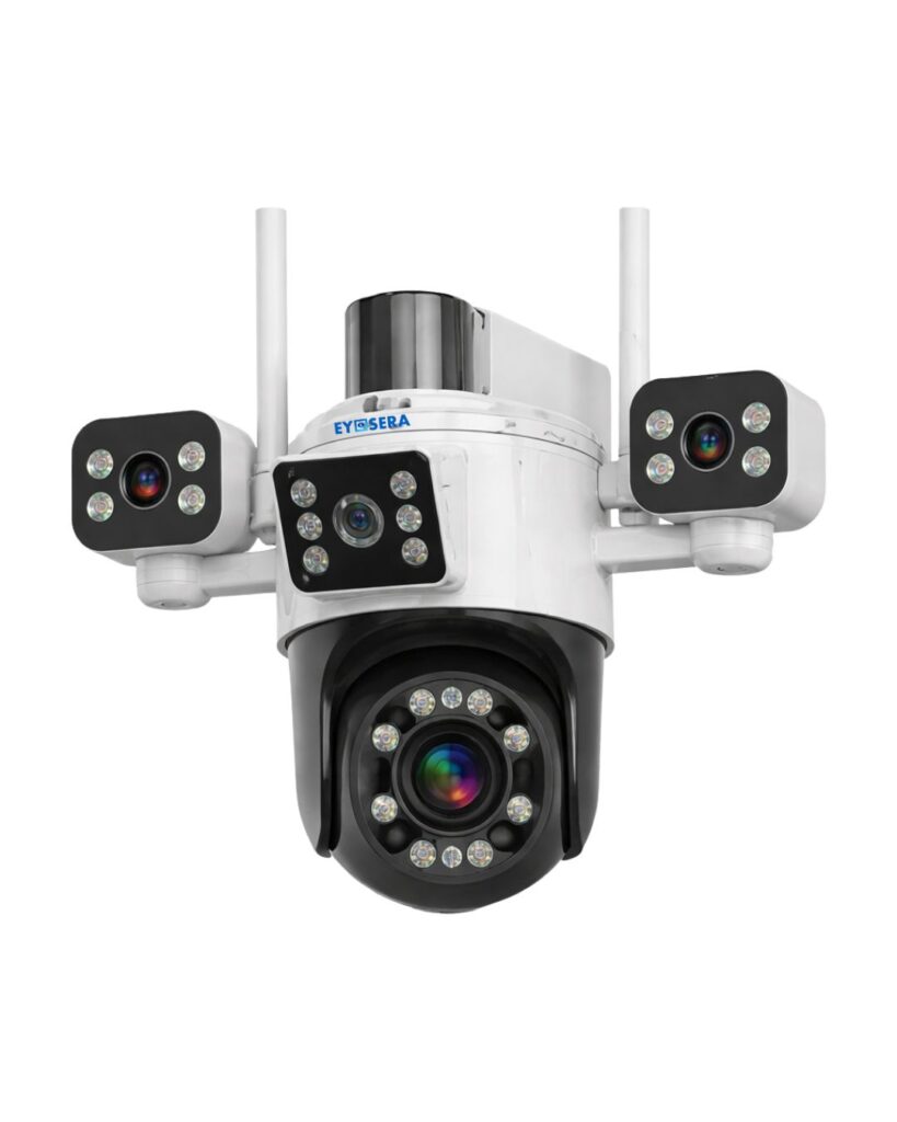 Eyesera 4 Lens 4G CCTV Camera with AI Human Tracking, Dual Light Full Colour Vision, 2 Way Communication and 256GB TF Card Support