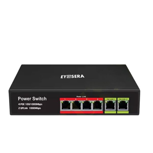 Eyesera 4 port PoE switch compact fast ethernet network switch with uplink