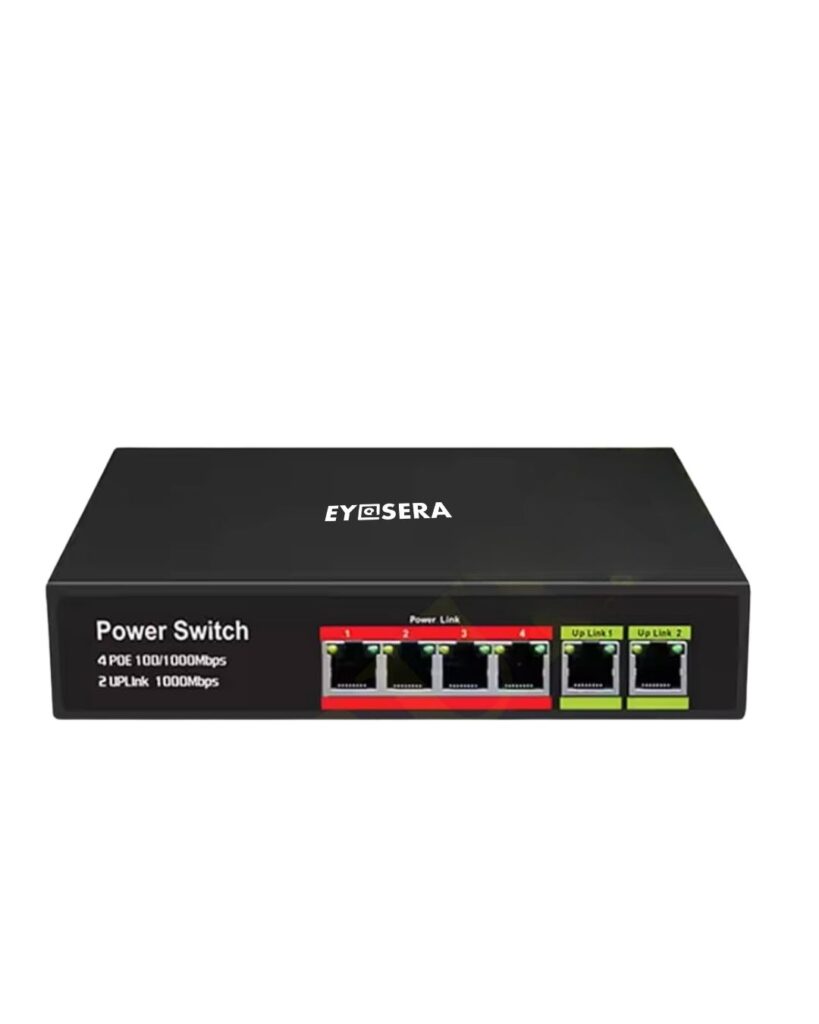Eyesera 4 port PoE switch compact fast ethernet network switch with uplink
