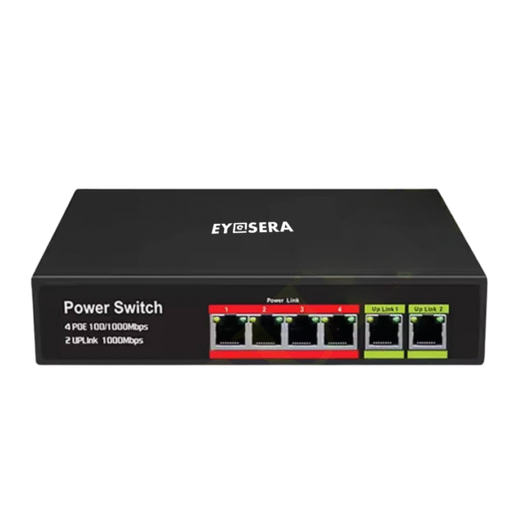 Eyesera 4 port PoE switch fast ethernet with uplink port for network devices