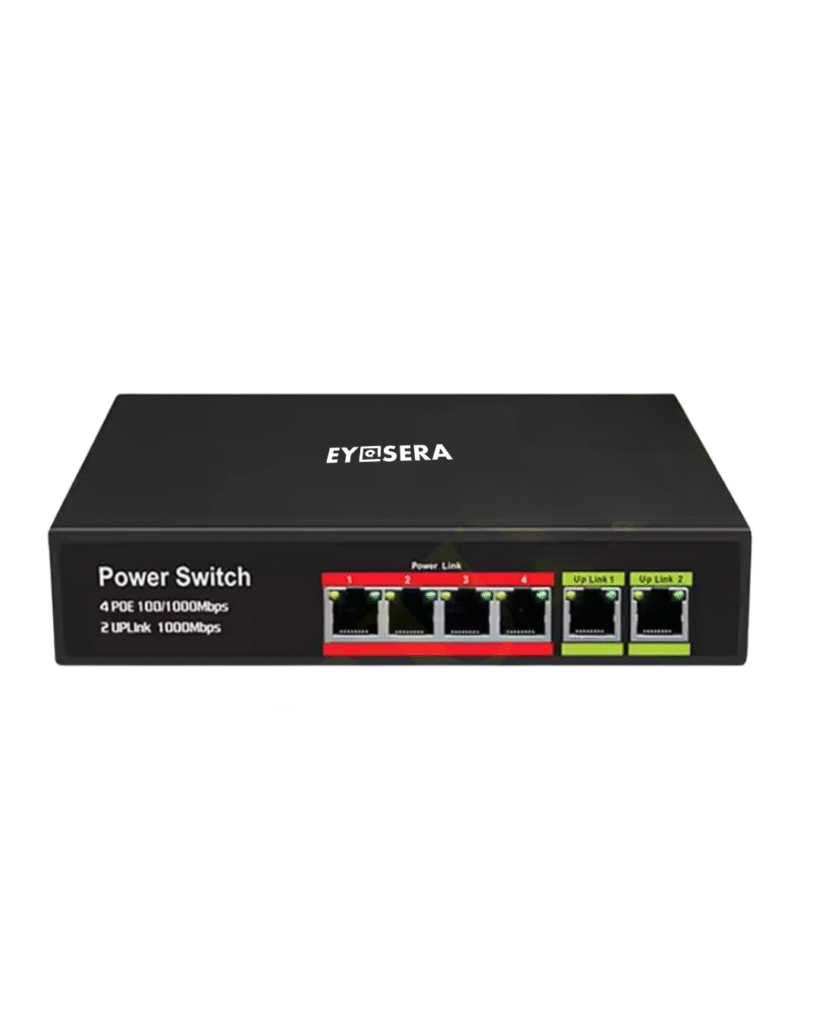 Eyesera 4 port PoE switch fast ethernet with uplink port for network devices