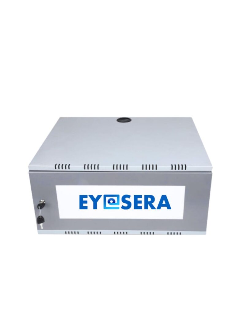 Eyesera 2U CCTV rack, durable metal security rack for surveillance system installation
